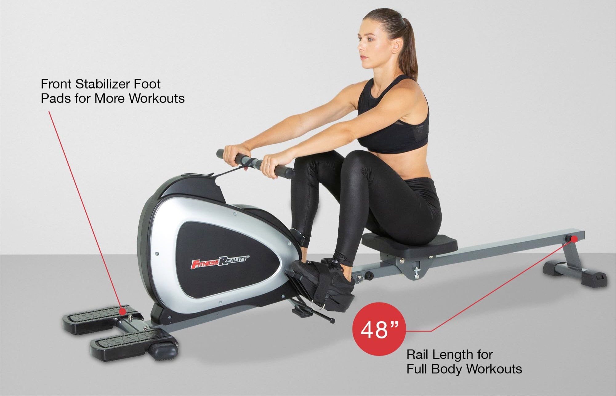 Fitness Reality 1000 Plus Bluetooth Rudergerät mit magnetischem Widerstand, optionalen Ganzkörperübungen und kostenloser App